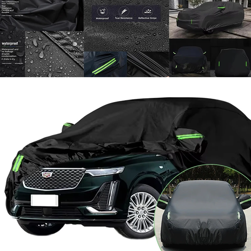 

Full Car Cover for Cadillac XT6 Outdoor Windproof Waterproof Dust Resistant Sun UV Protection with Reflective Strips