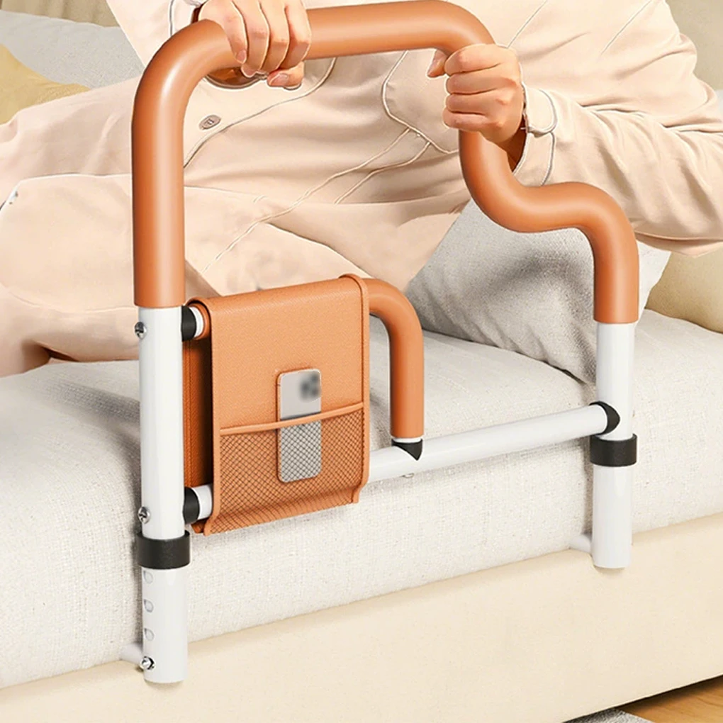 

Adjustable Height Bedside Rail, Wake-Up Assist Device, Thick Carbon Steel Bed Guard Frame Elderly Bedside Armrests