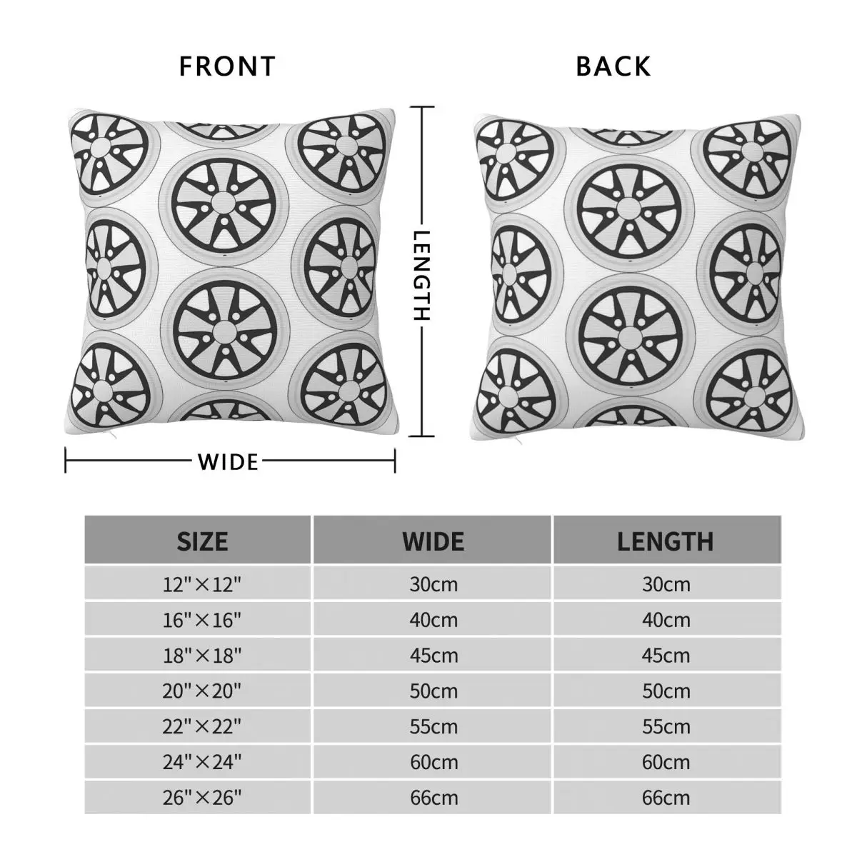 Fuchs Wheel Fuchsfelge 5 Bolt Pillowcase Polyester Linen Velvet Creative Zip Decorative Home Cushion Cover