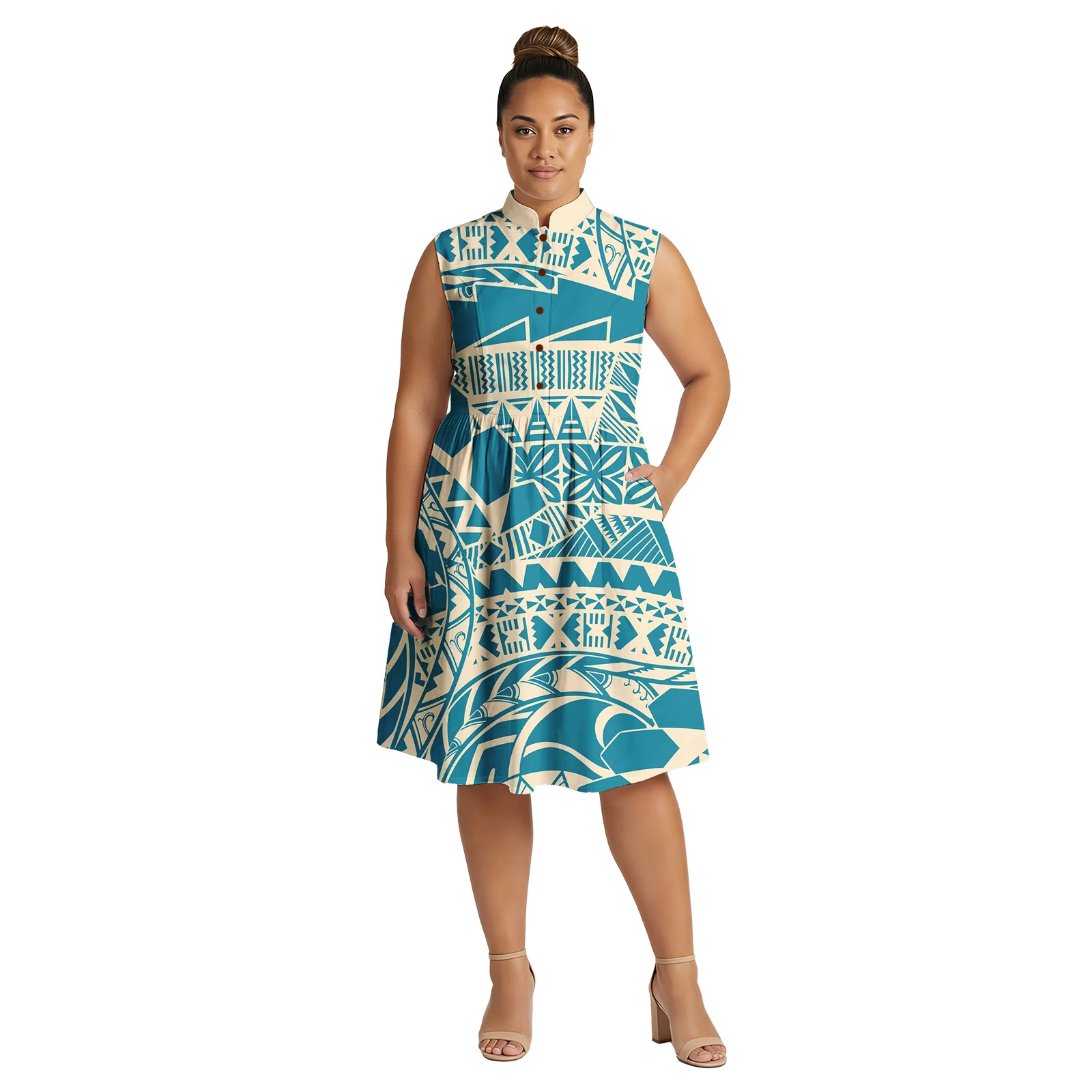 

Spring Summer New Fashion Custom Women Wear Polynesian Ladies Holiday Casual Dress Island Aloha Dresses Samoan Ladies Clothes