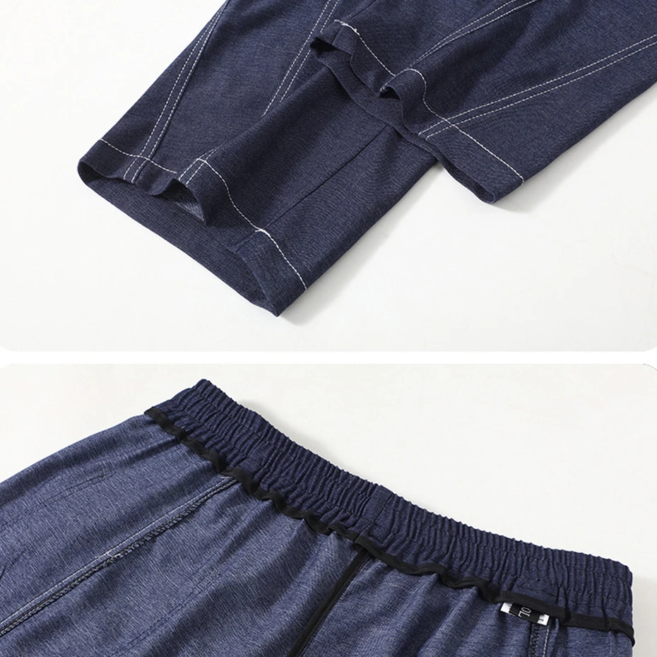 12XL Plus Size Jeans Men Baggy Denim Pants Fashion Casual Elastic Waist Straight Jeans Male Trousers Big Size 12XL