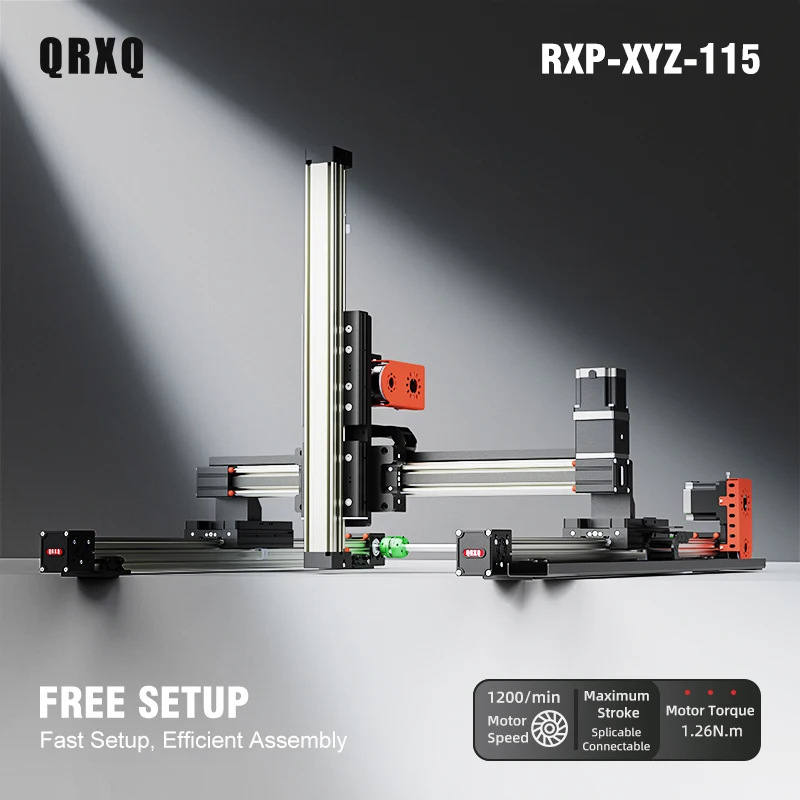 QRXQ XYZ Automatic Gantry Belt Module Z-Axis Vertical Linear System 100-1200mm Stroke RXP45-XYZ-115