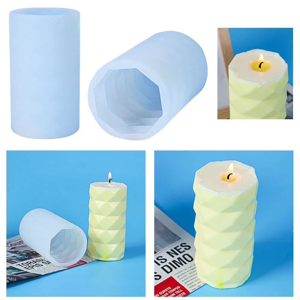 

Candle Mould Diamond Cylindrical Candle Mold Epoxy Resin Mold Light Shaped Resin Mould Jewelry Decoration