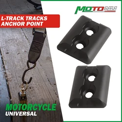 MOTO4U 2PC Aluminum L-Track Universal Cargo Control Black Tracks Anchor Point Tie Down Kit On Fitting Kit Securing Motorcycle