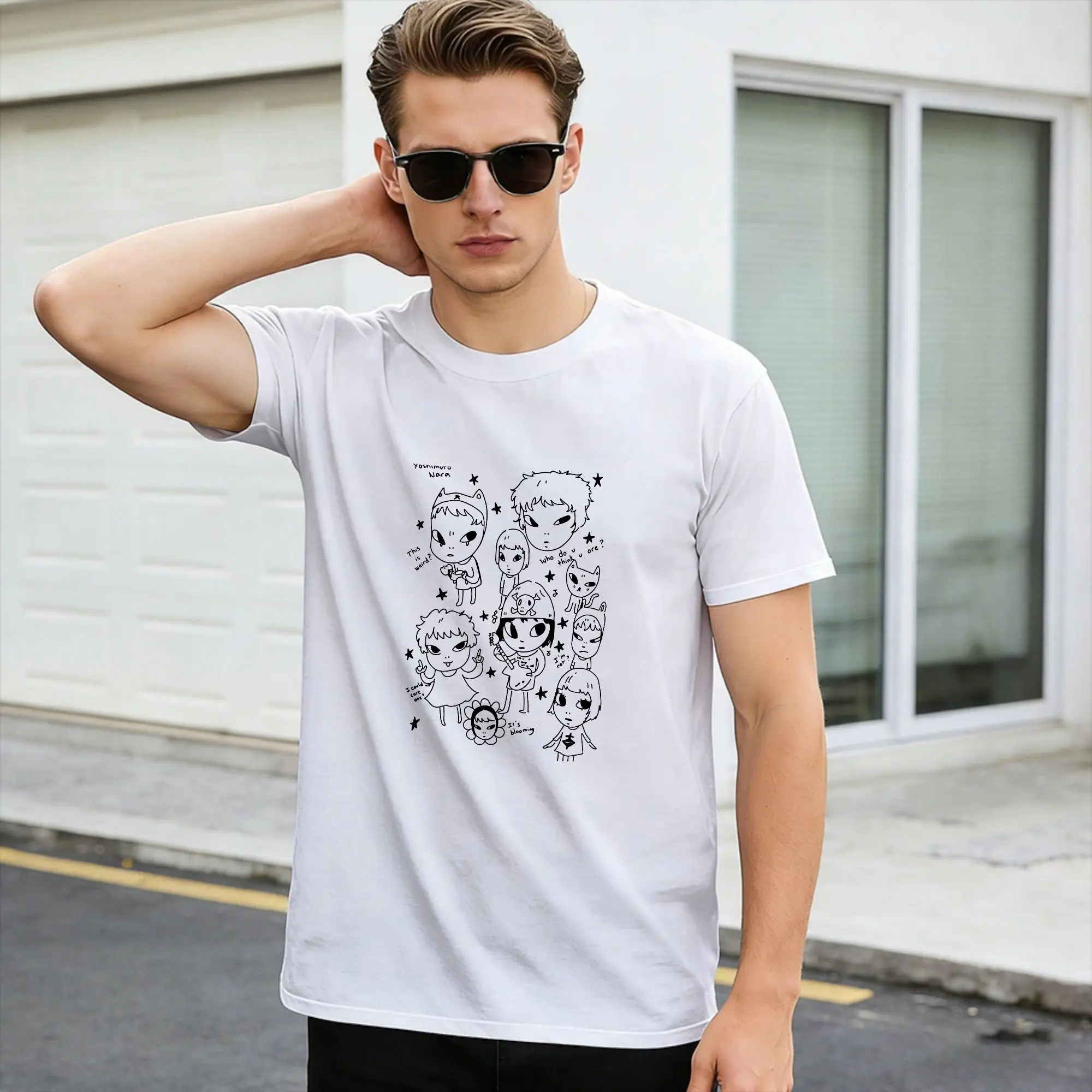 Y-Yoshitomo Nara T-Shirt Men  Vintage T-Shirts Summer Breathable Fashion Tees Cheap Oversized Clothing,