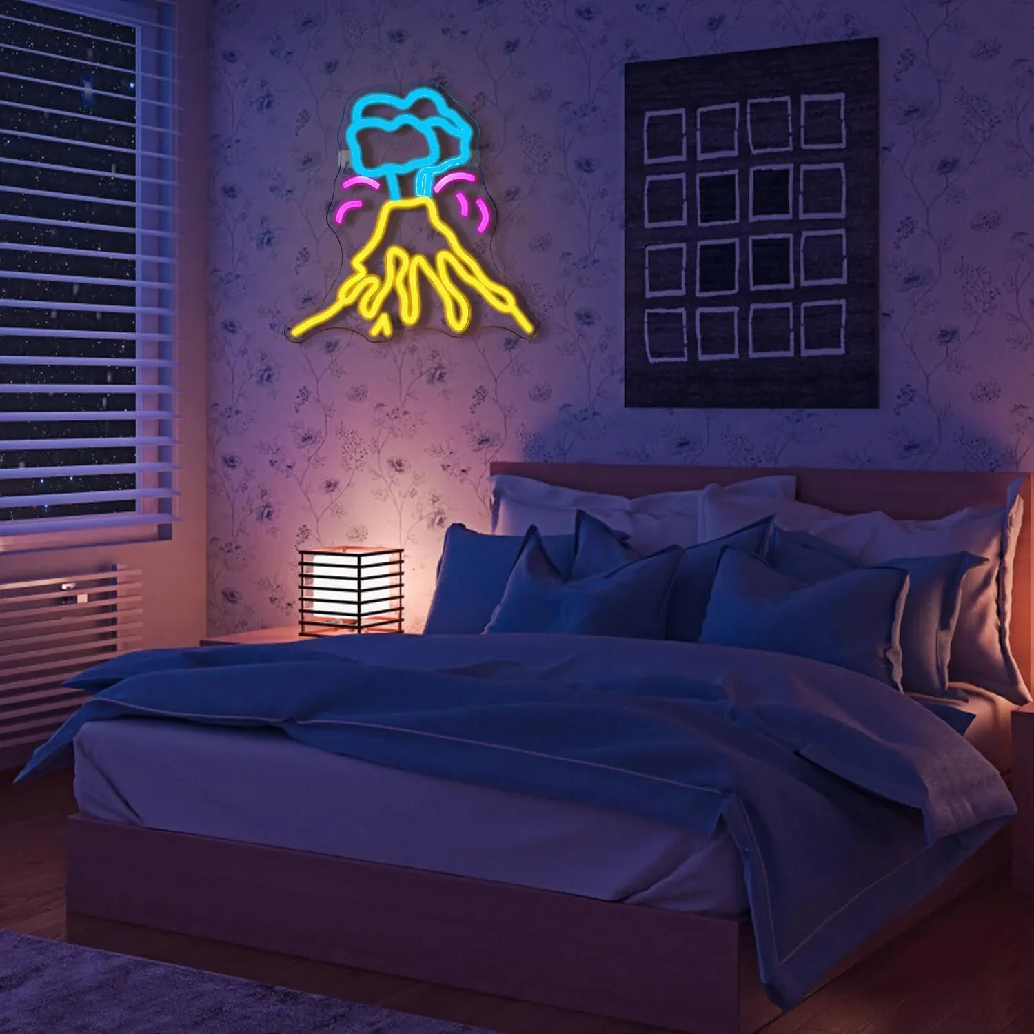 Volcano Neon Sign Fun Neon Sign for Wall Decoration USB Mountain Led Sign for Hotel Led Gamer Neon Sign Game Room Bar Club Decor