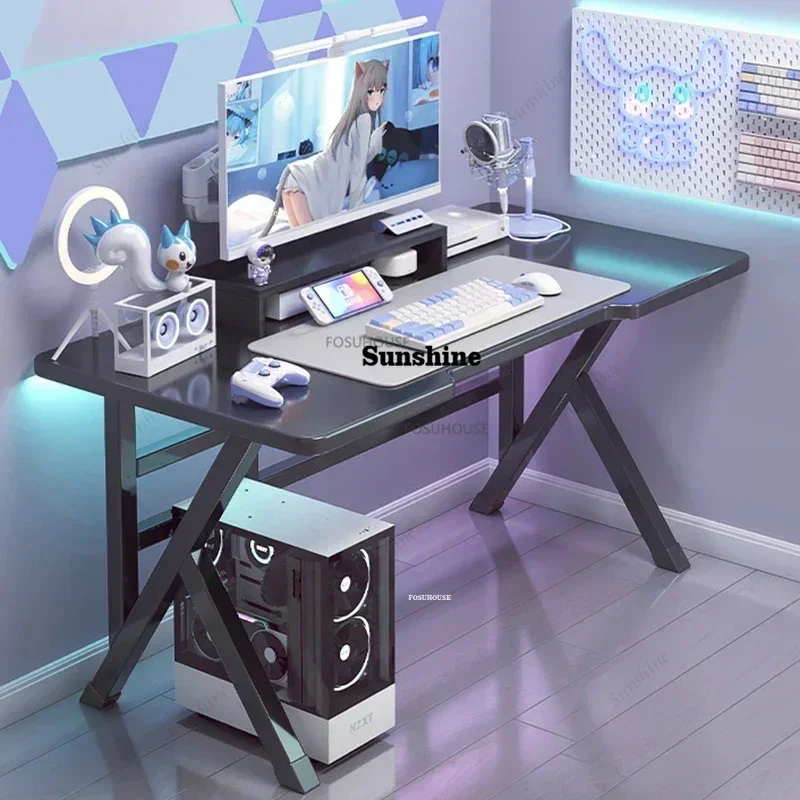 YNordic Manmade Board Computer Desk Office Furniture Bedroom Gaming Desk Simple Personality Household White Gamer Pc Table Z V