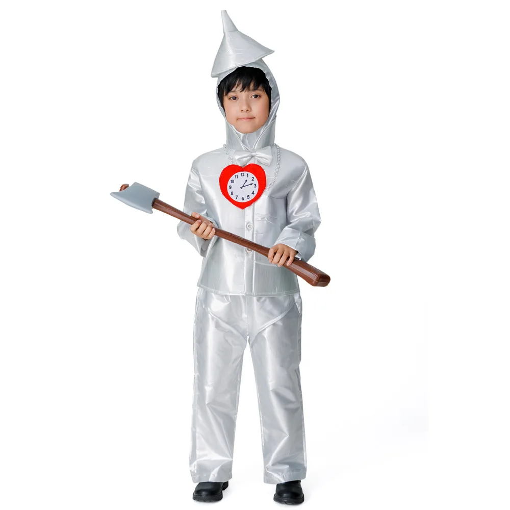 

Adult Men's Halloween Tin Man Costume Green Wild Fairy Tale Tin Man Outfit Performance Children's Party Stage Costume