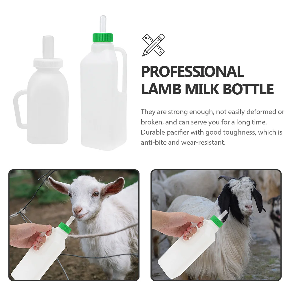 2Pcs Lamb Milk Bottles Tough Plastic Portable Multi-Function Nursing Bottles Calf Goat Feeding Goat Bottle Plastic Calf Bottle
