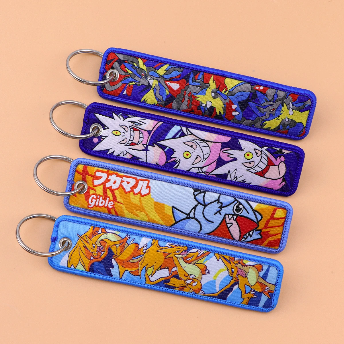 1pcs Anime Monsters Embroidery Key Tags Key Ring Key Chain for Motorcycles Key Fobs Holder Men Women Game Accessories Gifts - view 6