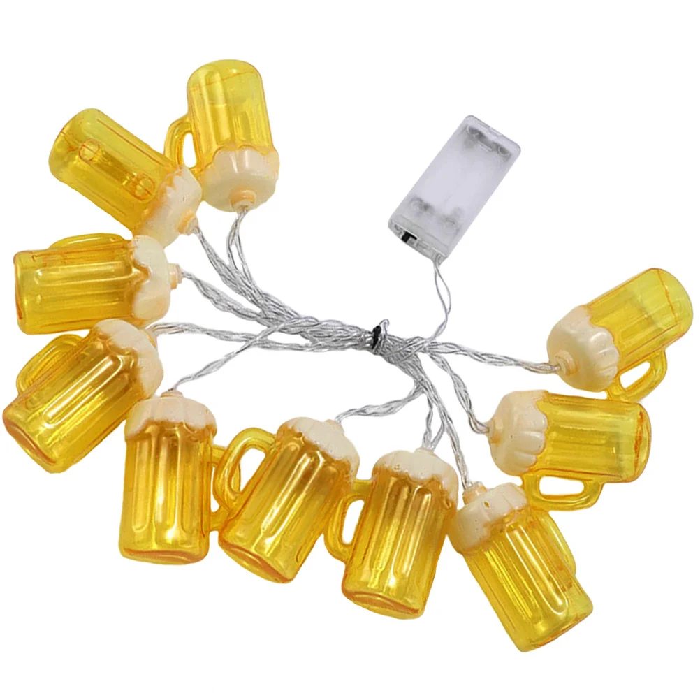 2M 10 Led Beer Mug String Lights Powered Flexible Outdoor Indoor Decorative Lighting For Party Garden Bar Patio Holiday