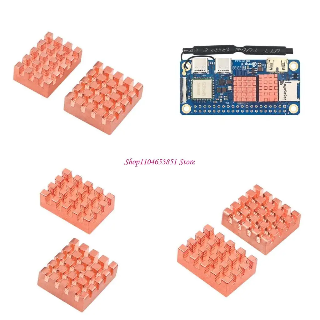 

Радиаторы для OrangePi Zero2W, радиатор, медный кулер, комплекты пассивной охлаждающей подставки, радиаторы для процессора, 2