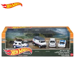 Genuine Hot Wheels Premium Car Toys for Boy 1/64 Diecast Lancia MG Ford Diorama HW Rally Hauler Display Collector Set Model Gift