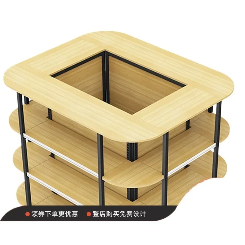 Supermarket bag column shelf convenience store display shelf square multi-functional new supermarket special-shaped