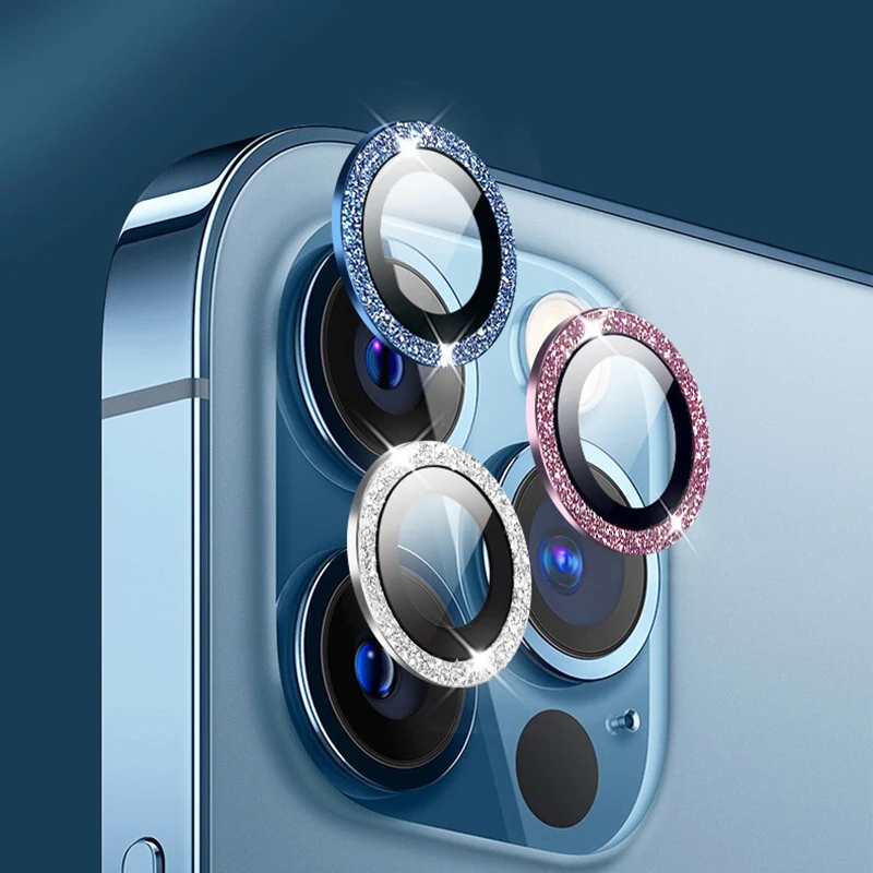 Protector de anillo de Metal para lente de cámara, película de vidrio para iPhone 11, 12, 13 Pro Max, 12Pro, 13Pro, 14 Pro Max
