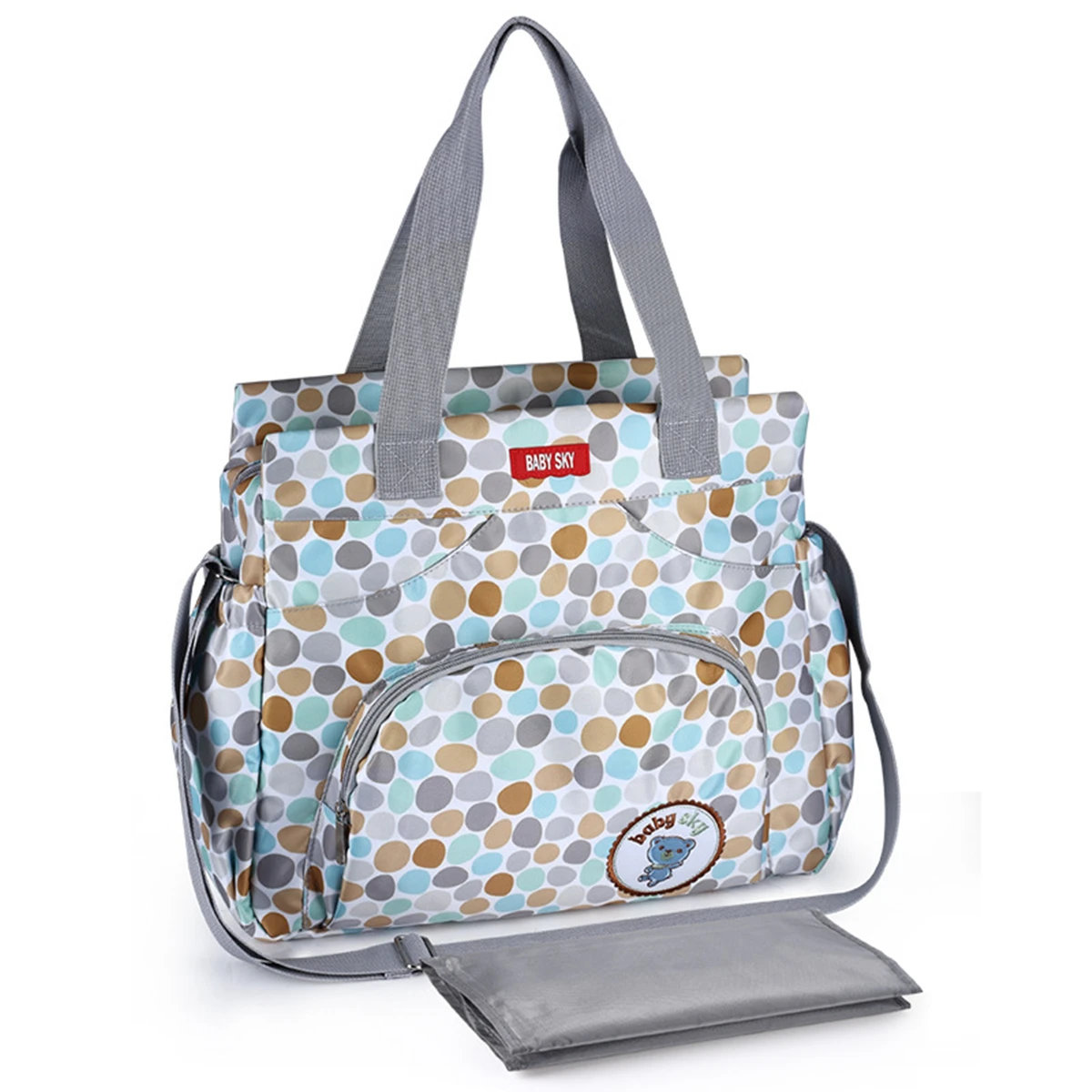 New Color Fashion Printing Large Capacity Mommy Bag One Shoulder Portable Multi-Function Portable Mother and Baby Bag Diaper Bag