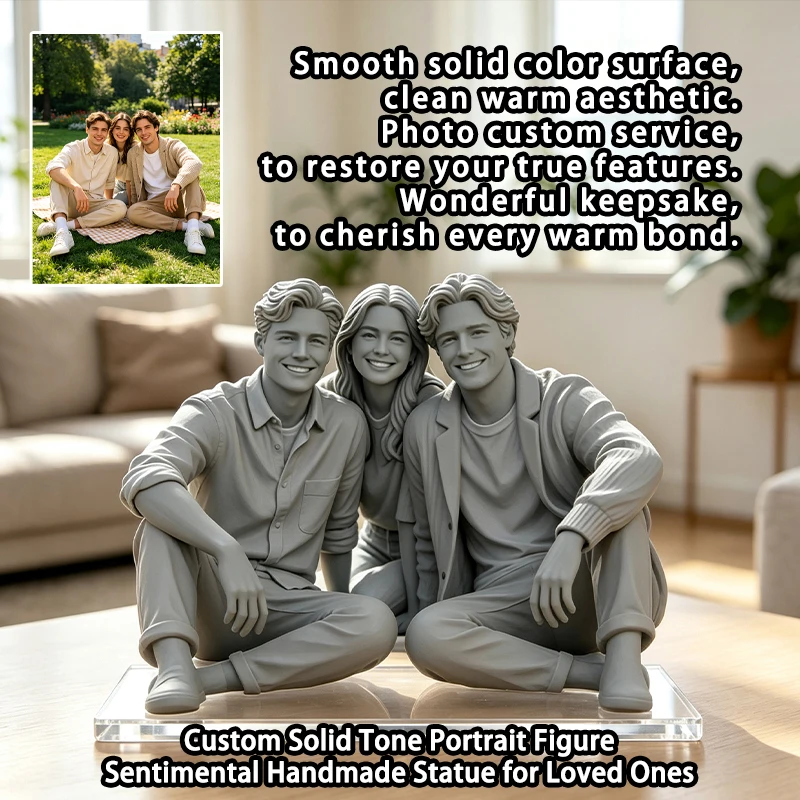 Custom 3D Printed Portrait Figurine Personalized Photo Mini Figure Custom Handmade Statue Memorial Gift