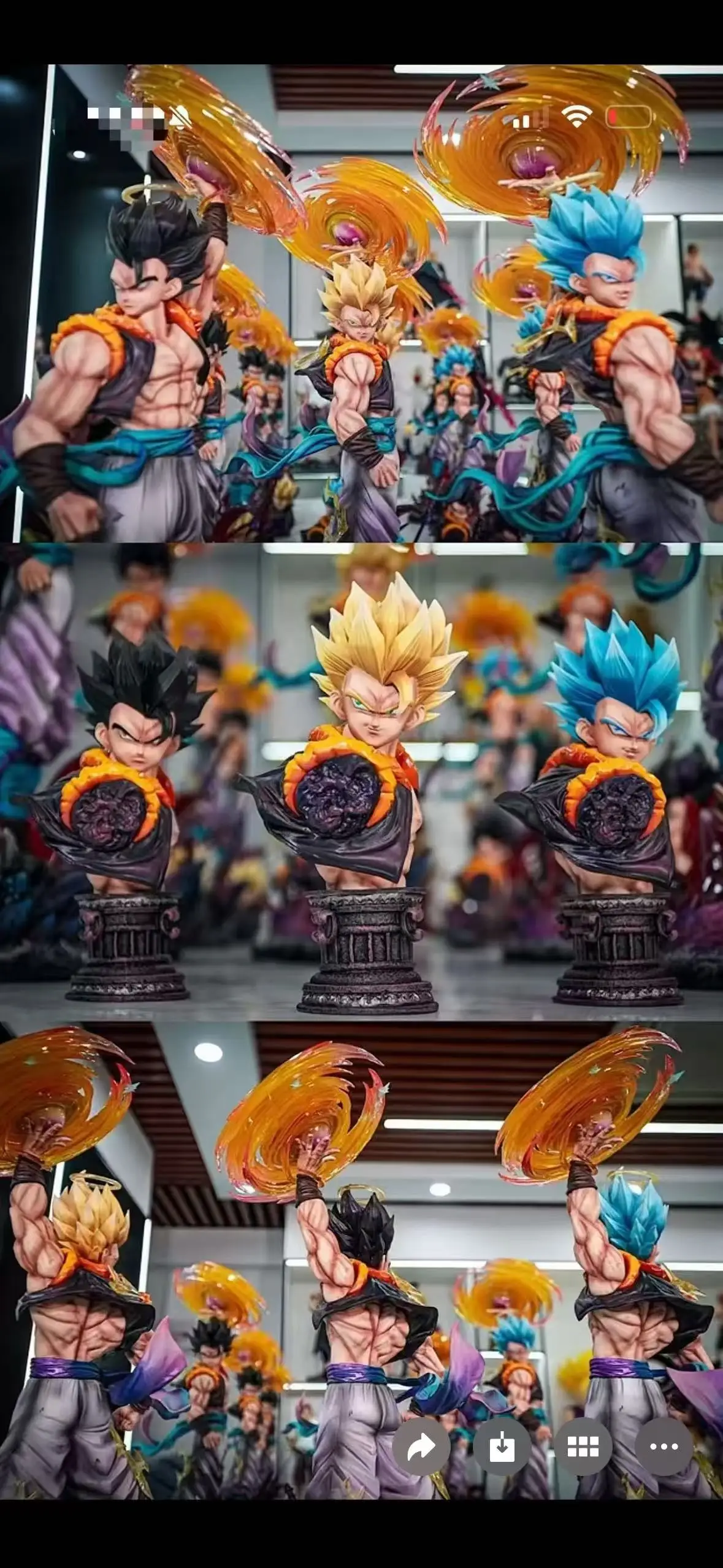 

JT Studio Clouds Rising Gogeta Dragon BallZ Infinite SSj3 18.5Inch/47cm Can be Head swap be move PVC Favorite Battle Figure Toys