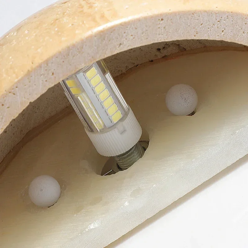 Luma Modern Design Sense Semi Circular Living Room Corridor Background Wall Light Wabi Sabi Bedside Stone Decorative Sconce Lamp