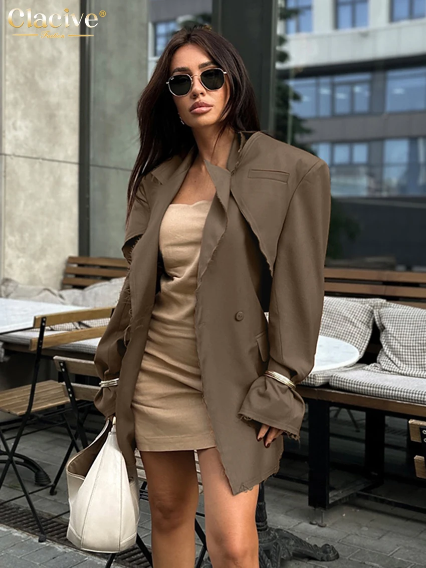Clacive Fashion Loose White Women Shirt 2026 Elegant Lapel Long Sleeve Shirts 2 Pieces Casual Classic Solid Top Female Clothing