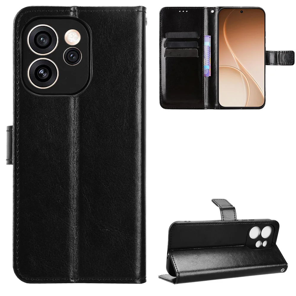 For OPPO Reno 15F 5G Case Luxury Flip PU Leather Wallet Lanyard Stand Case For OPPO Reno 15F 5G Reno15F Phone Bags