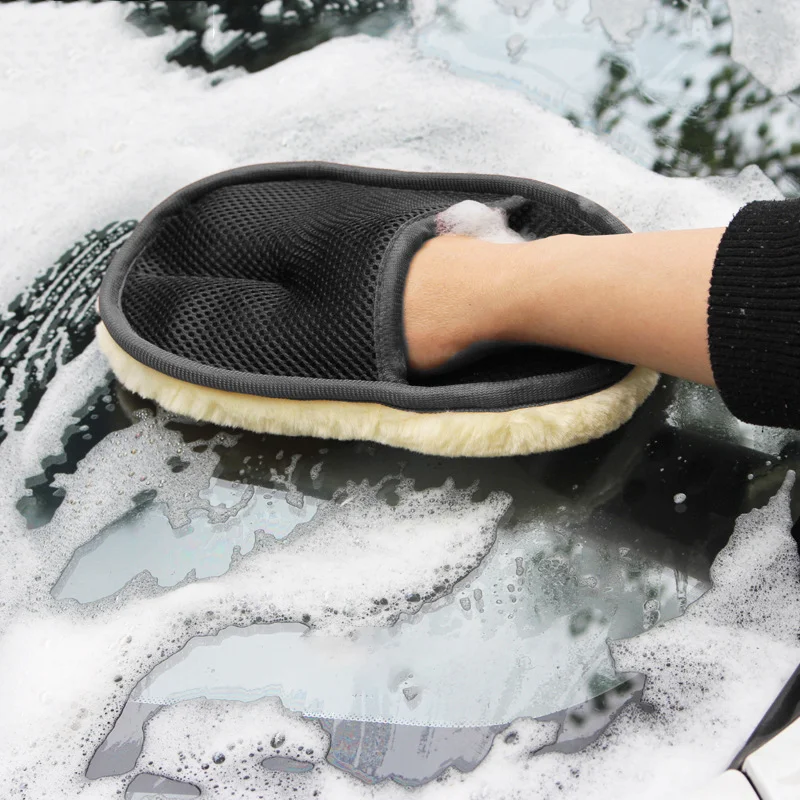 

2pcs Car Cleaning Tools Cleaning Brush Wool Soft Gloves Car Wash Gloves Washer Care Car Washing Accessories