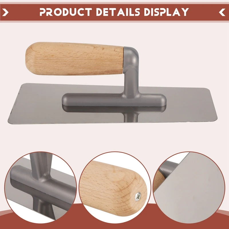2 Pieces Stainless Steel Venetian Plaster Trowel, Paint & Plaster Trowel Sets Paint Plastering Finishing Hand Tools