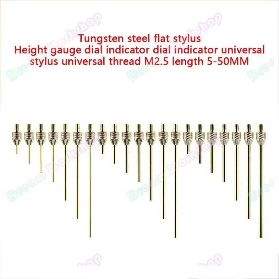 

M2.5 Dial Indicator Needle, Dial Indicator Flat Probe, Tungsten Steel Flat Probe, Height Gauge Probe, Depth Gauge Flat Probe