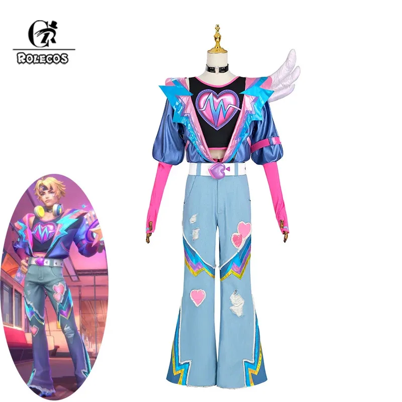 

ROLECOS LOL Lovestruck Ezreal Cosplay Costume LOL Valentine's Day New Skin Ezreal Men Cosplay Costume Halloween Full Set