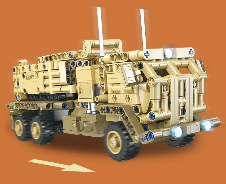 Amerikanische moderne Militär-HIMARS-Bausteine, M142 Hochmobile Artillerie-Raketenwagen-Set, Armee-Fahrzeug-Spielzeug als Geschenk – Detail 6