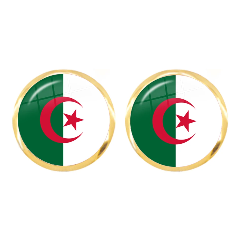National Flag South Africa,Mozambique,Liberia,Cameroon,Cape Verde,Papua New Guinea,Algeria,Belgium,Portugal Stud Earrings Women