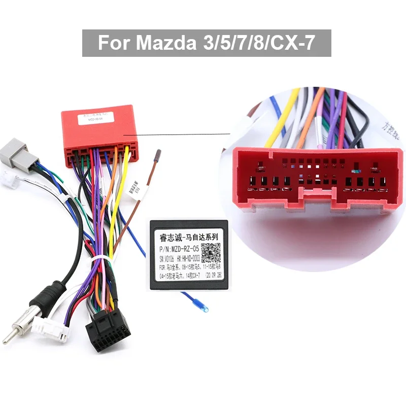 Plug & Play Wiring Harness 16 PIN Canbus Box Adapter For Mazda 2/3/5/6/7/8/CX-7/RX-8 Android Car Radio Cable