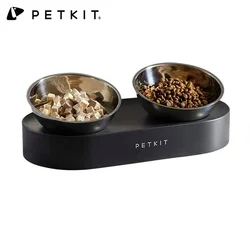 Petkit Pet Cat Bowl Prevent Kitty Spinal Fatigue Adjustable Height Stainless Steel Material Pet Food & Water Double Bowls