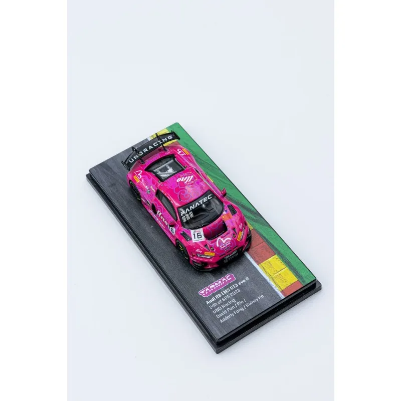 UNO RACING x Tarmac Works collaboration 1:64 Audi R8 LMS GT3EVOII alloy die-casting model, simulated static desktop ornament.