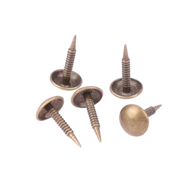 100 Uds. De clavos para tapicería de bronce antiguo, joyería, caja de madera, tachuela para sofá, chincheta, muebles para decoración del hogar, Hardware de 8mm x 15mm