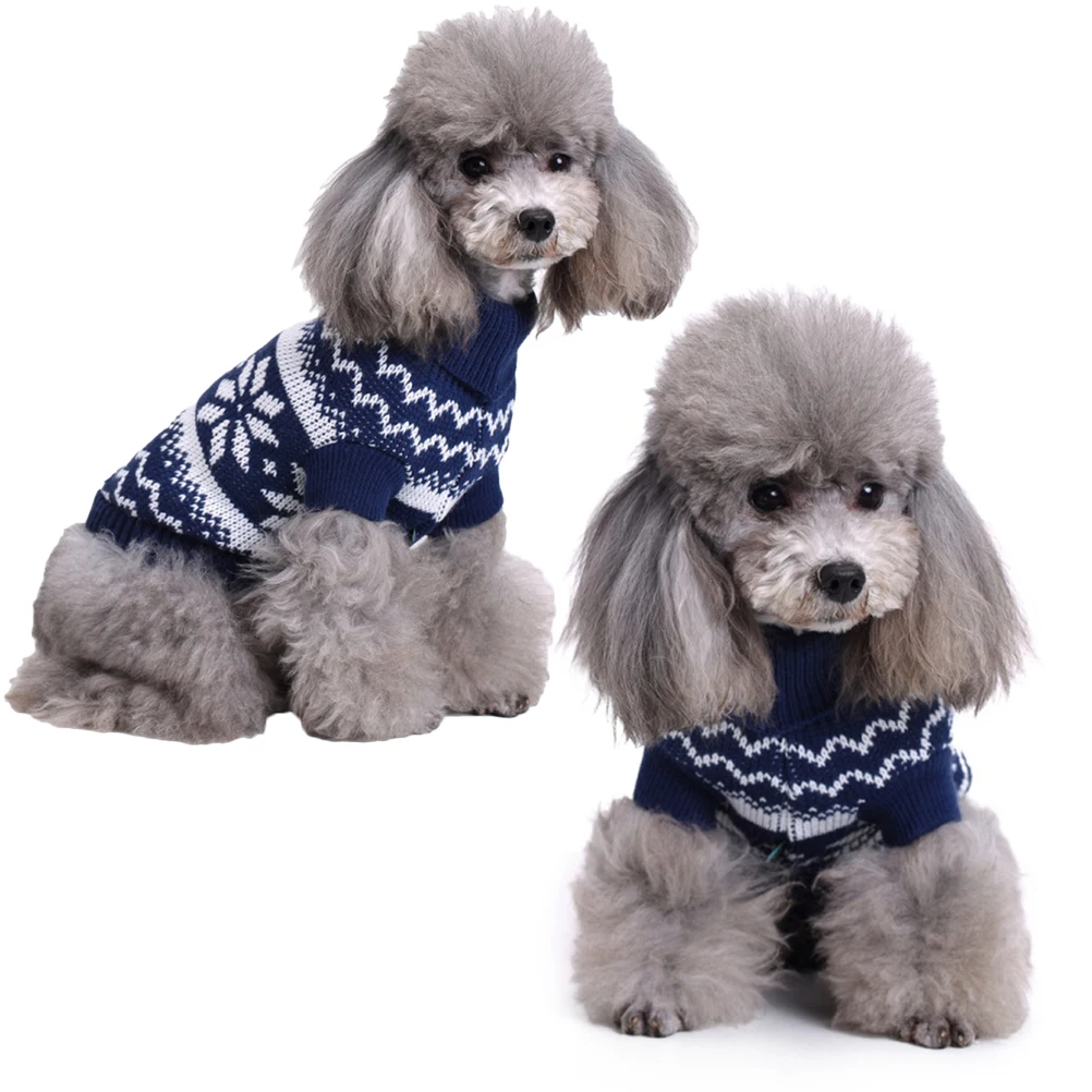 

Pet Christmas Sweater Dog for Winter Clothing Costumes Puppy Doggie Clothes Knitted Outfit Turtle Neck