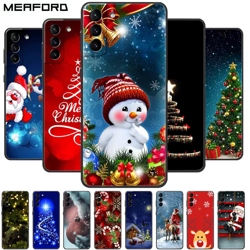 Christmas Case For Samsung S21 Plus Case S21 FE Silicone Soft TPU Cover for Samsung Galaxy S21 / S21 Ultra FE + 5G Case New Year