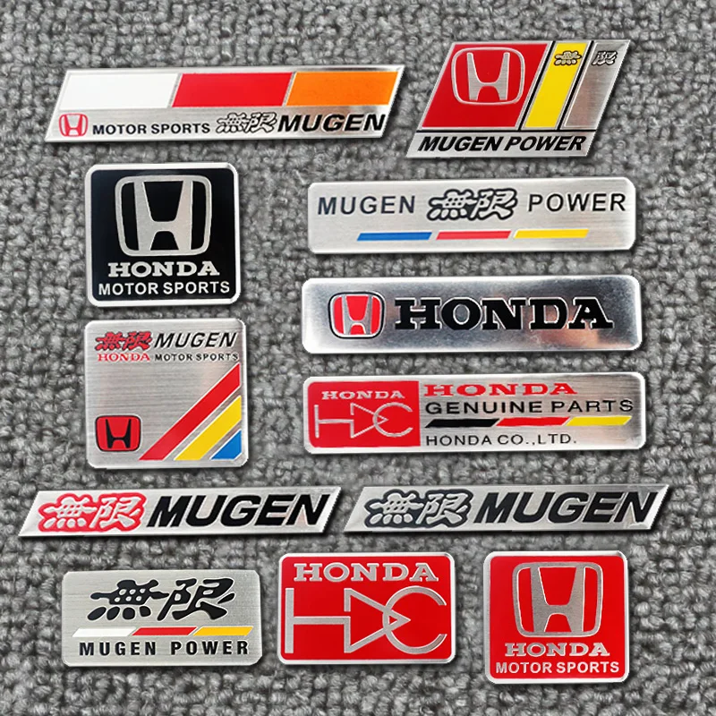 Car Logo Aluminum Label Stickers Decorative Accessories For Honda Civic Fit Accord City Vezel CR-V S660 Odyssey HR-V Insight