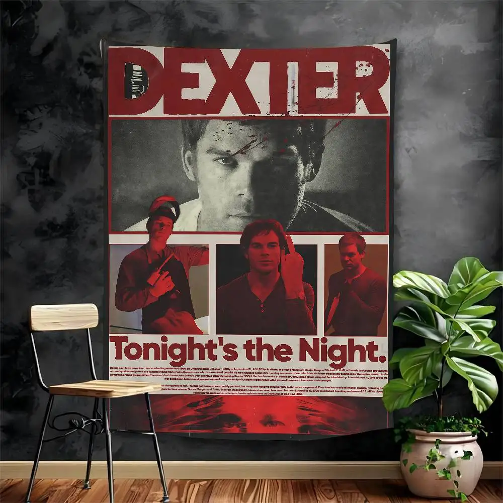 D-Dexter مايكل C.Hall تلفزيون كلاسيكي مطبوع قماش مزخرف جداري كبير معلق التارو الهبي جدار السجاد النوم ديكور فني للمنزل