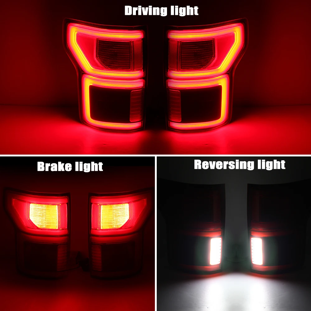 LED Rear Tail Light For Ford F-150 F150 Raptor 2015 -2020 Brake Reverse Turn Signal Lamp Waterproof Car Accsesories taillights