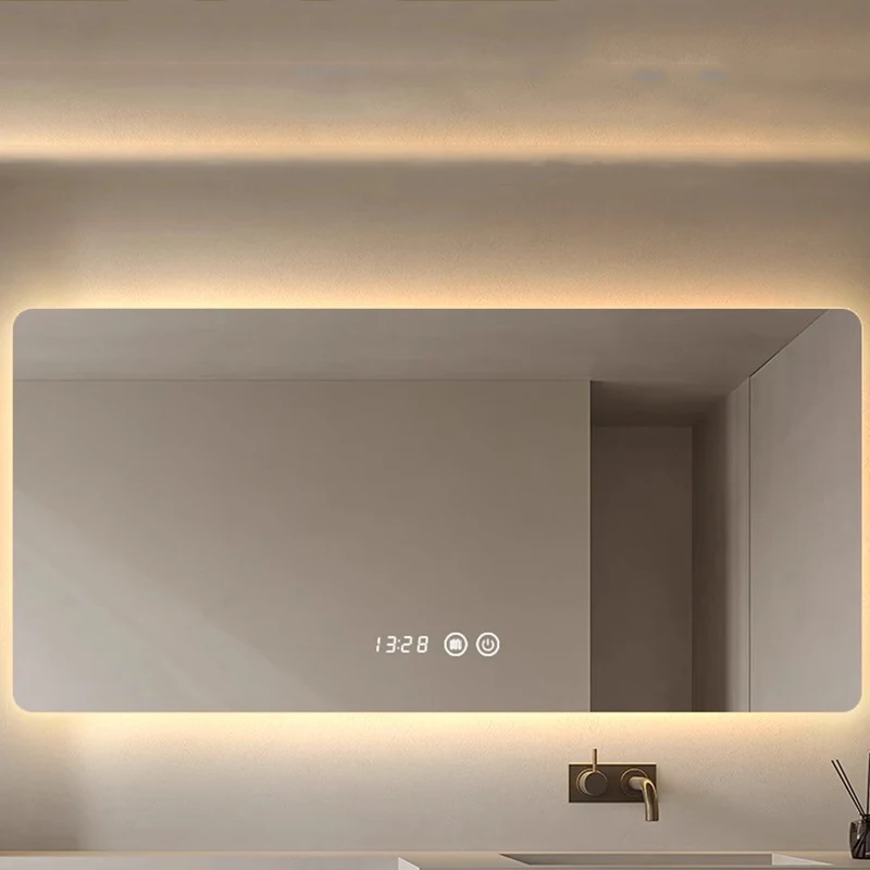 Specchio da parete per bagno mobiletto da trucco specchio da trucco a Led con luce dorata vasca d'ingrandimento il colore a figura intera Espelho Toilet Miror Up