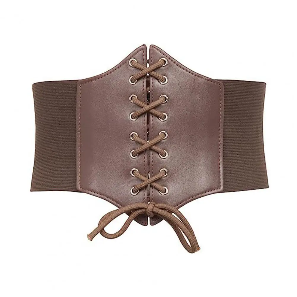 Cintura larga stringata elegante cintura corsetto stringata per donna cintura larga per abiti sofisticate confortevole elastico per abiti