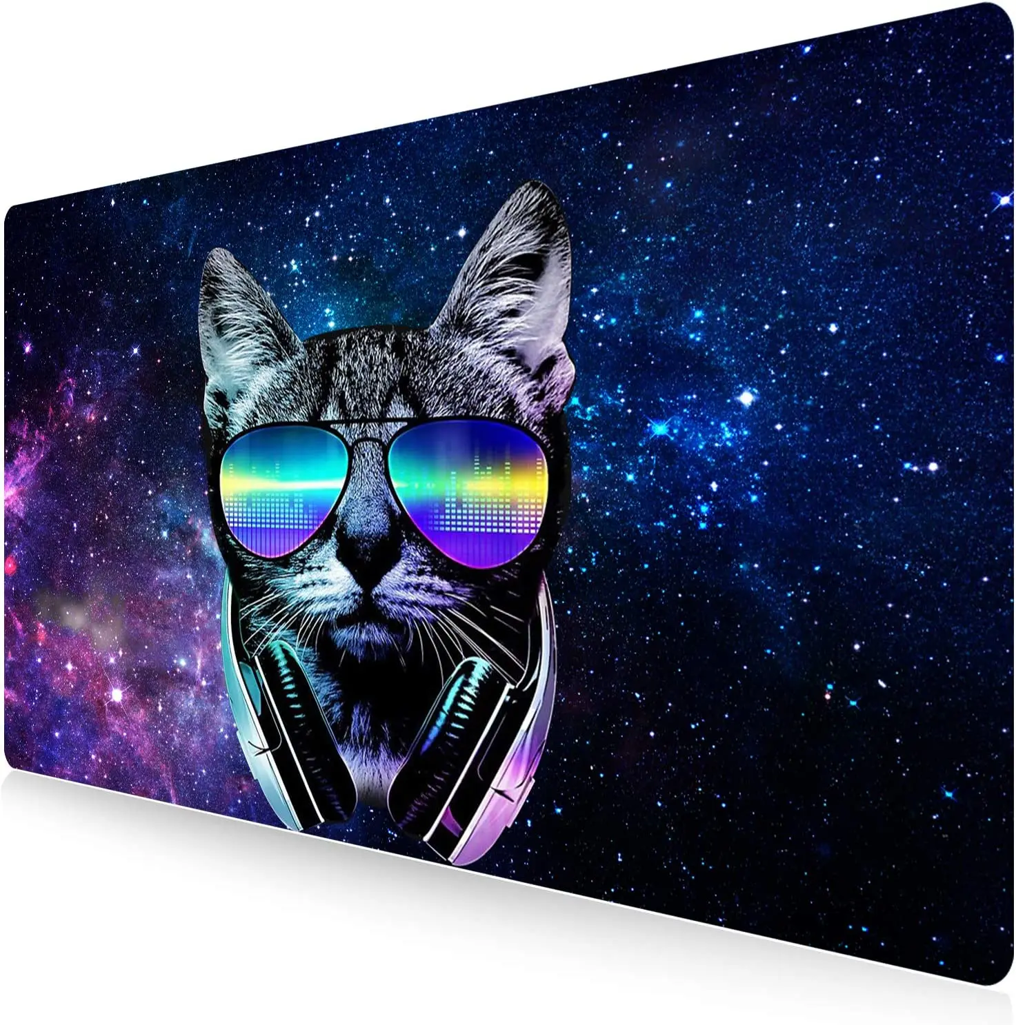 

Extended Gaming Mouse Pad Large Desk Mat XXL 35.4x15.7in Mouse Pad Non-Slip Rubber Base Keyboard Pad Waterproof -Funny Cat