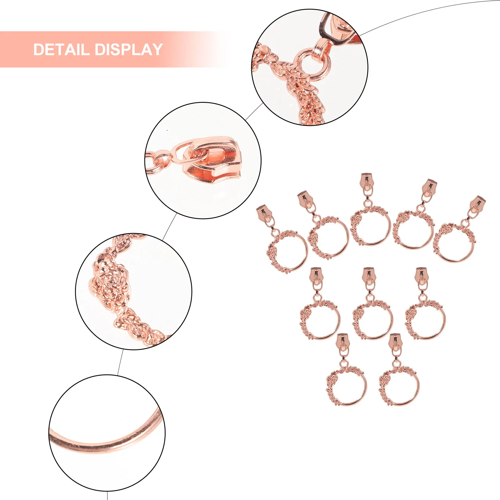 

10pcs Universal Zipper Pullers Zinc Alloy Replacement For Luggage Clothes Diy Crafts Multi-Purpose Zipper Heads Repair Tool