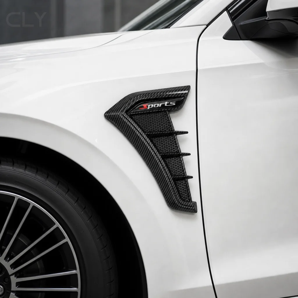 

Vent Cover Fender Hood Air Flow Intake Trim Car Side Exterior Accessories Wing Decals Ventilation Sticker Modified Styling 2pcs