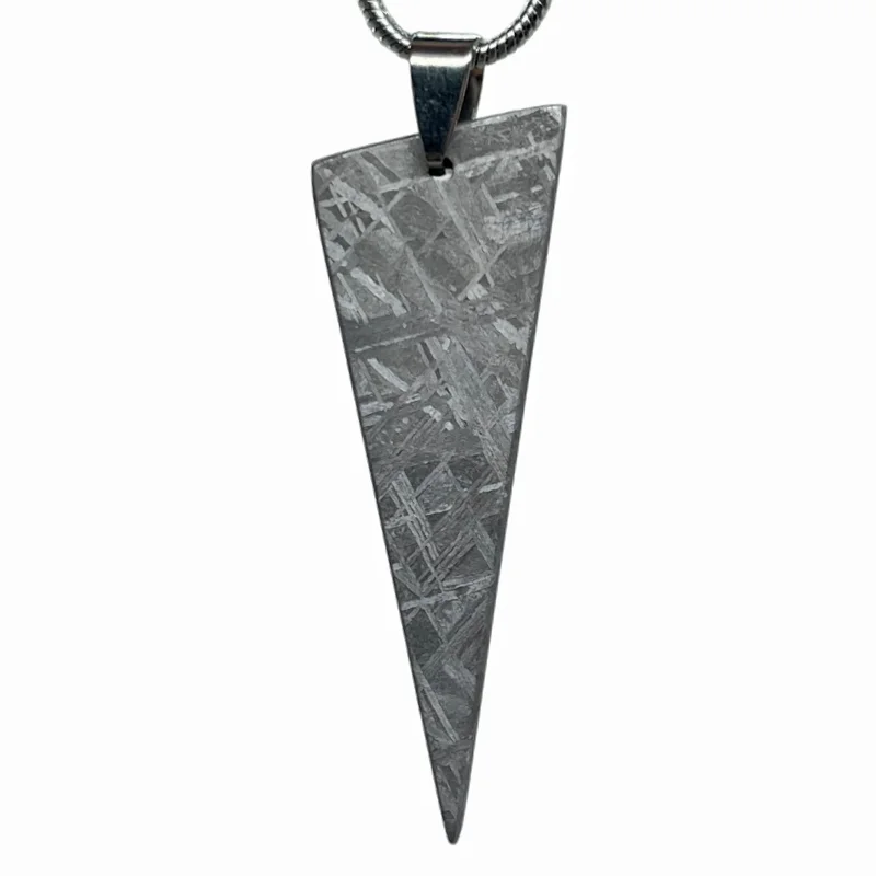 Natural Gibeon MeteoriteTriangular Pendant Authentic Iron Meteorite Slice Necklace Collectible Cosmic Stone Jewelry LK644
