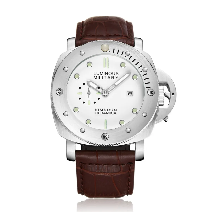 Montre à quartz chronographe étanche pour homme, grande taille Pa, cadran bleu phosphorescent, mode
