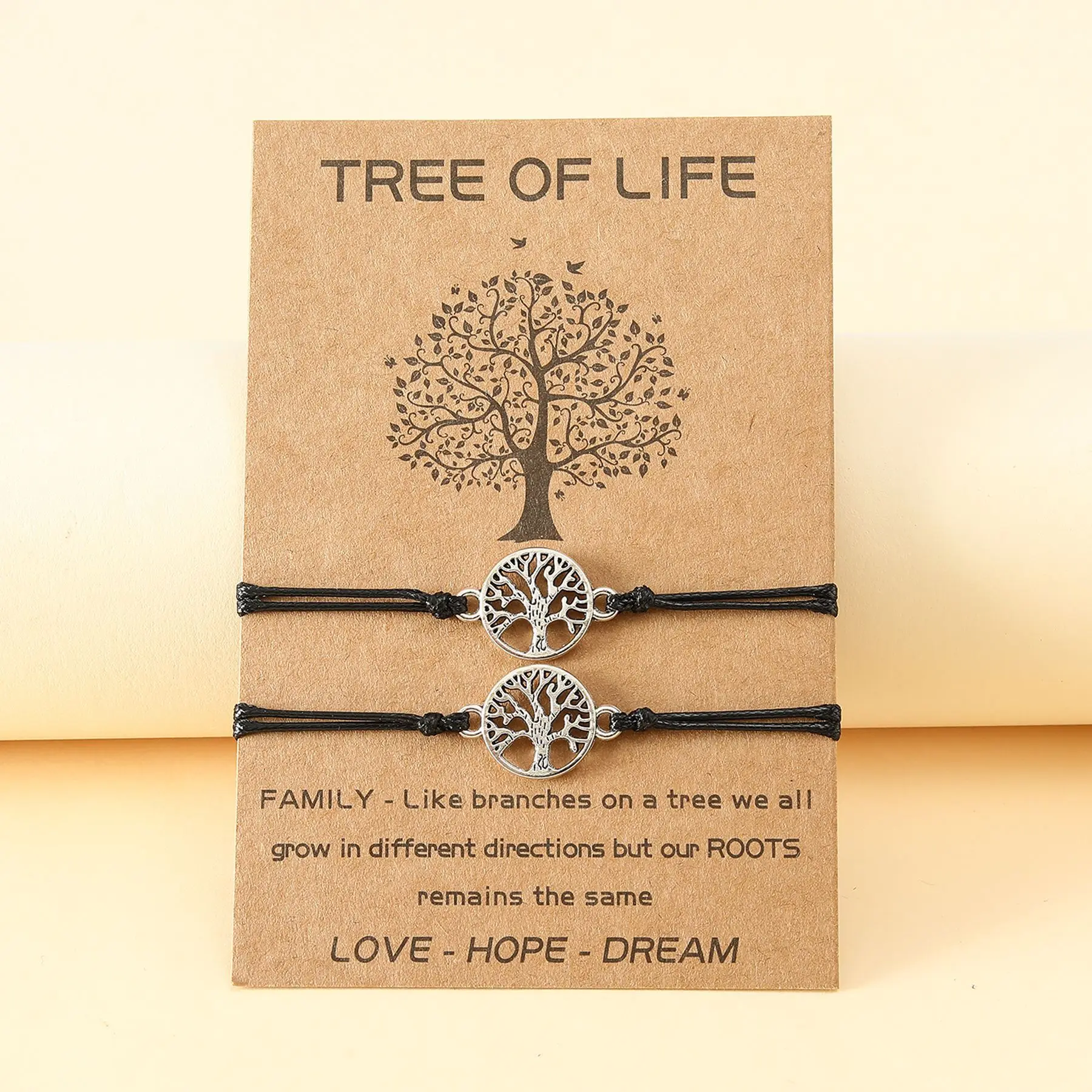 2023 New Life Tree Card Bracelet Versatile Alloy Family Life Tree Weaving Bracelet Gift Wholesale