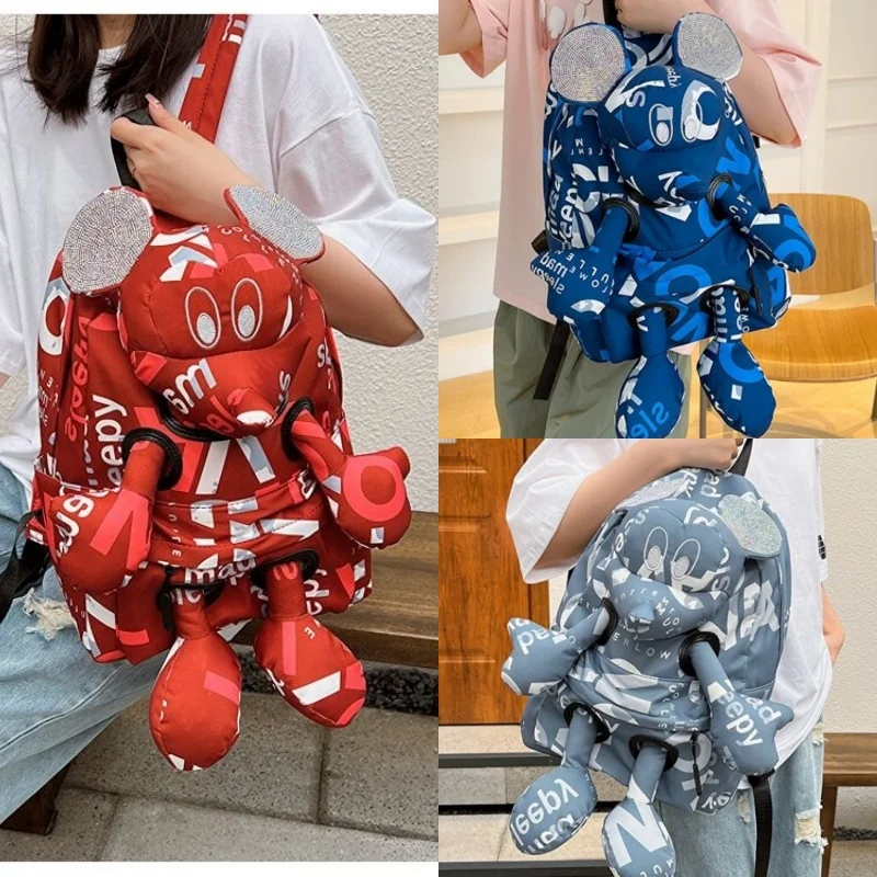 

Mickey Backpack For Kids Large Capacity Cute Backpack Doll Student Backpack Quirky Backpack Boys And Girls Trendy Bag Travel Bag