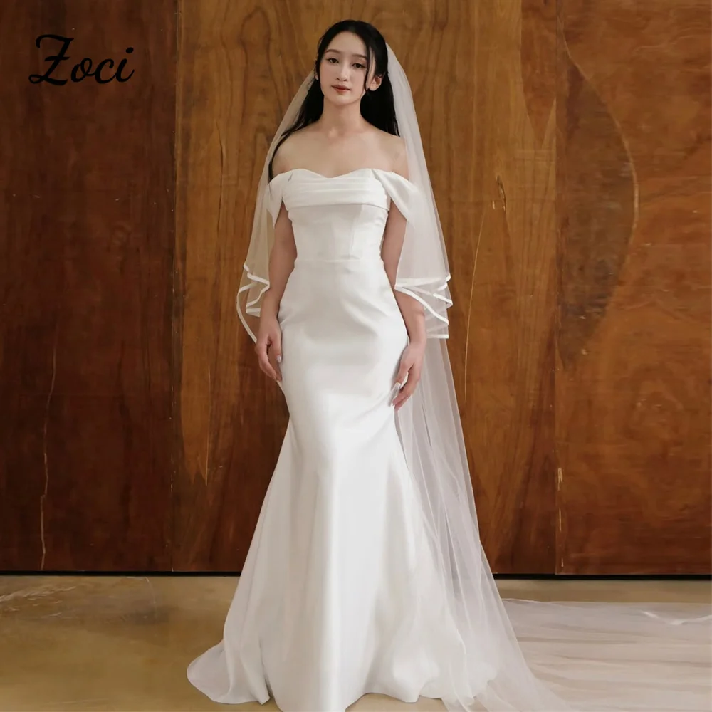 

Zoci Sweetheart Mermaid Wedding Dresses Soft Satin Bridal Dress 2026 Off The Shoulder Floor Simple Vestidos De Novia Customized